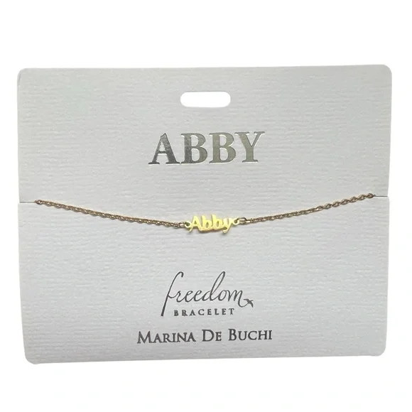 Marina De Buchi Personalized Luxe Name Abby Freedom Bracelet Jewelry NWT Present - Picture 1 of 2
